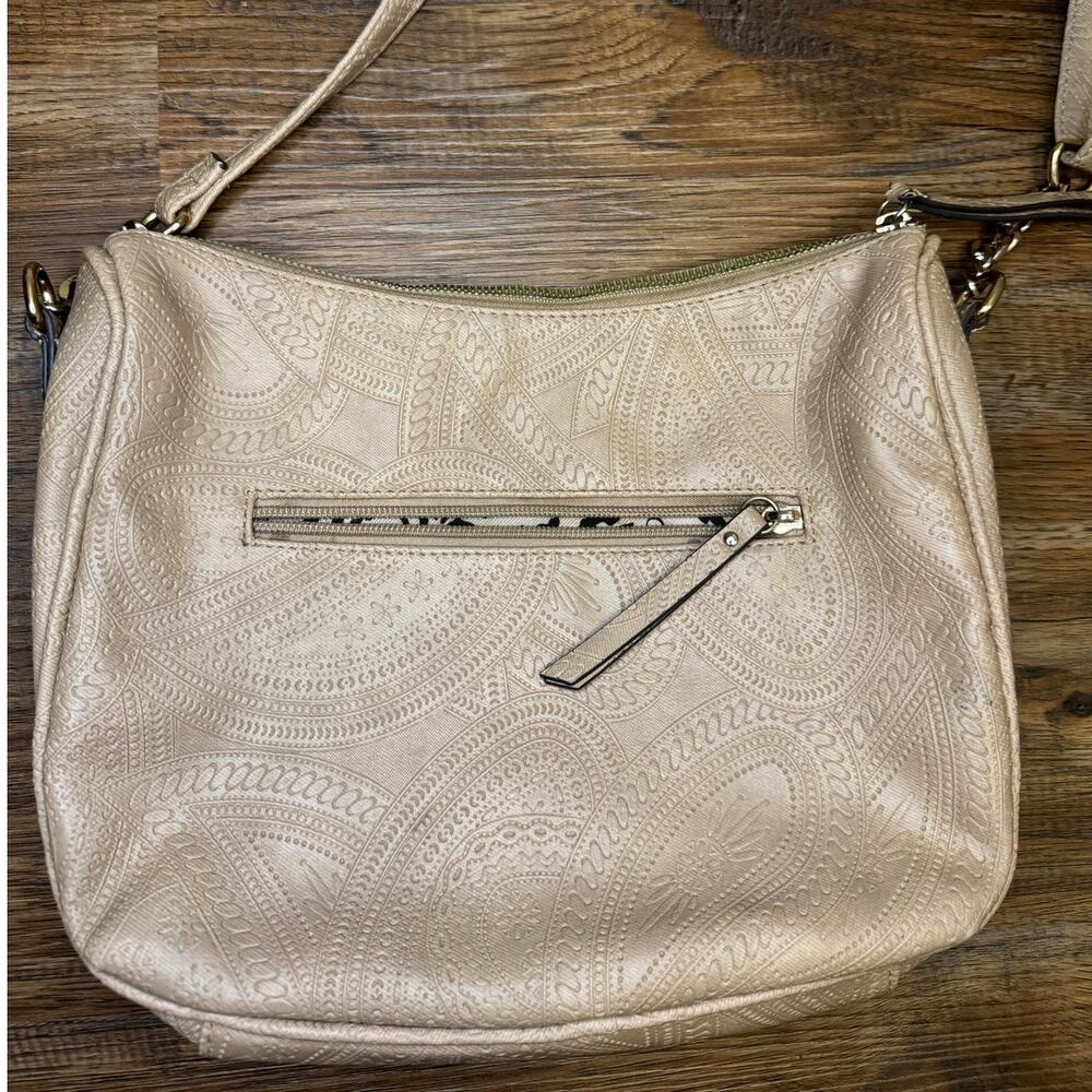 Jessica Simpson tan crossbody Faux leather purse textured design - Picture 8 of 13